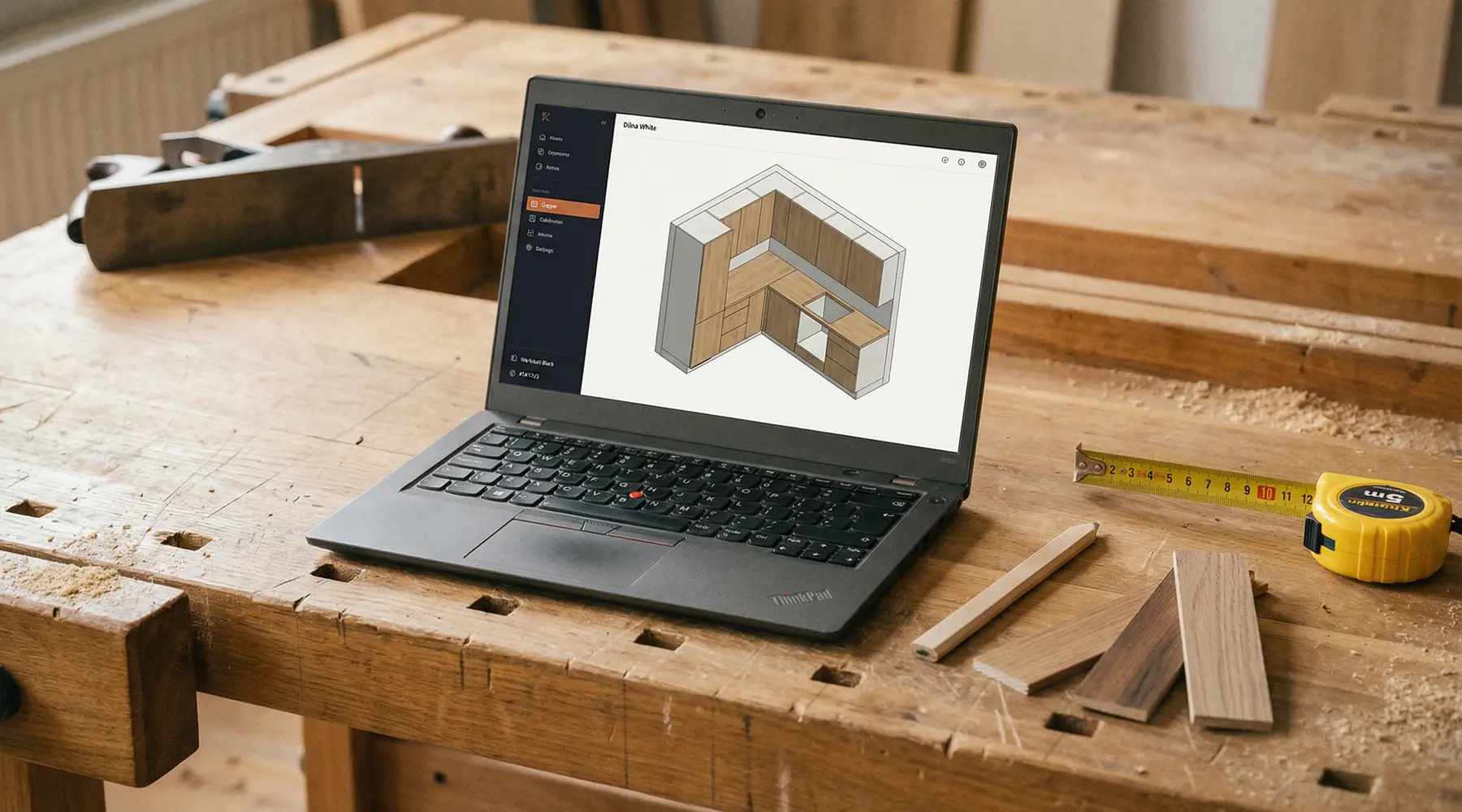 Ponkoid — rozhraní aplikace s 3D modelem nábytku